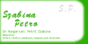 szabina petro business card
