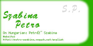 szabina petro business card